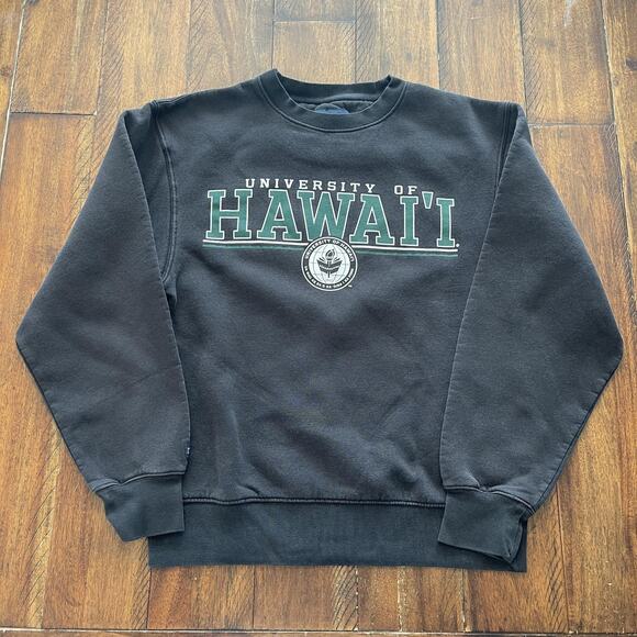 University of Hawaii Sweatshirt Mens Small Black NCAA College Crewneck Pullover - Picture 2 of 7